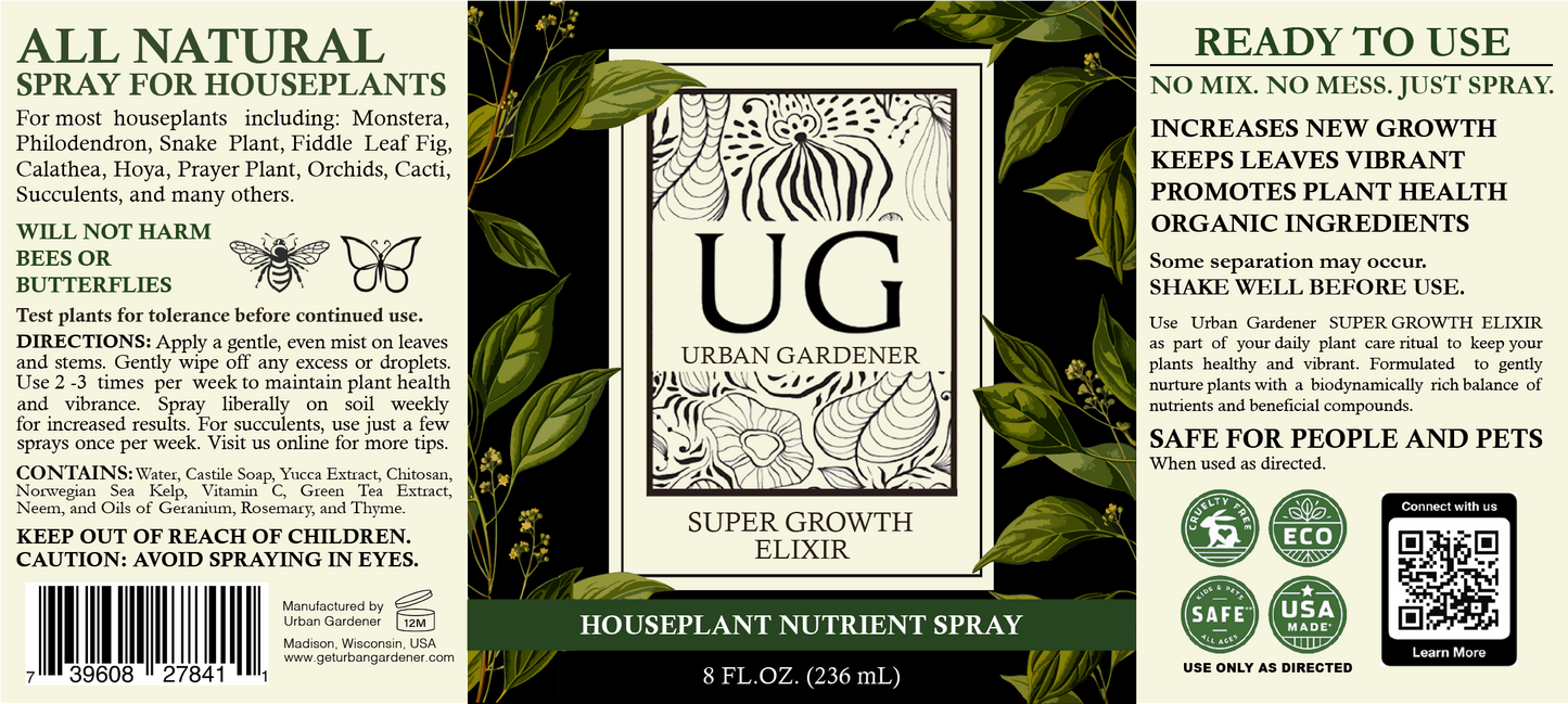 Houseplant Growth Spray | Foliar Feed for Indoor Plants β Super Growth Elixir