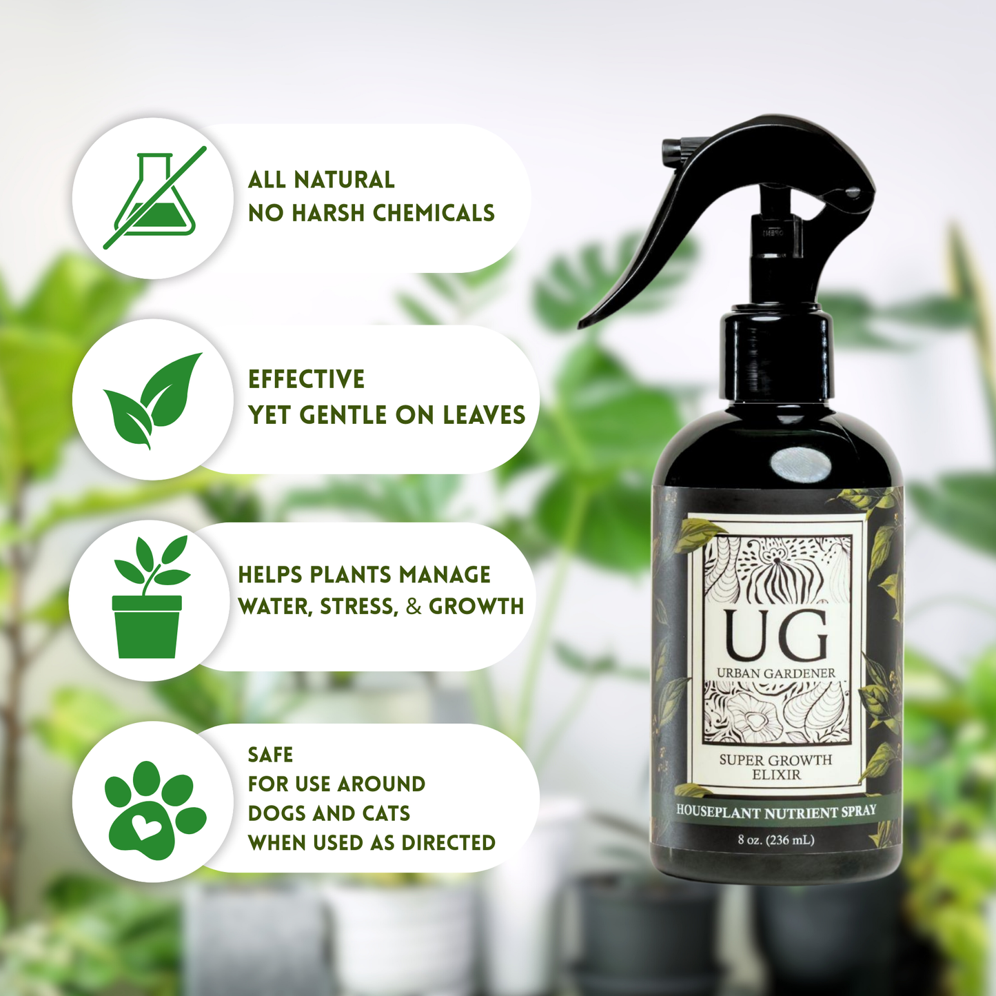 UG 3 Pack Kit - Super Growth Elixir, Say No To Bugs, Leaf Radiance