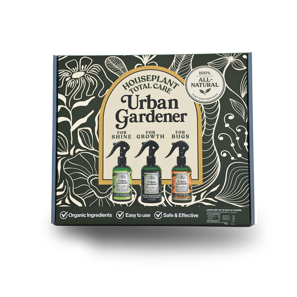 Urban Gardener Total Houseplant Care Bundle in its illustrated care kit box